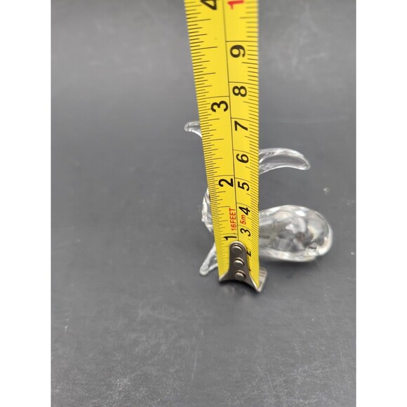 Vintage Miniature Art Glass Whale Figurine Clear 2.5" Ocean Marine Cetacean - Picture 6 of 6